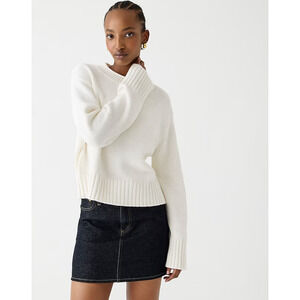 NWT J. Crew Rollneck Sweater XS White Cream Women's BV409 J.Crew Mockneck 90s